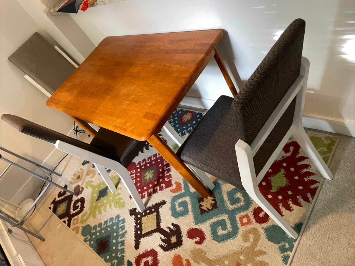 Free Wooden Table with Three Chairs