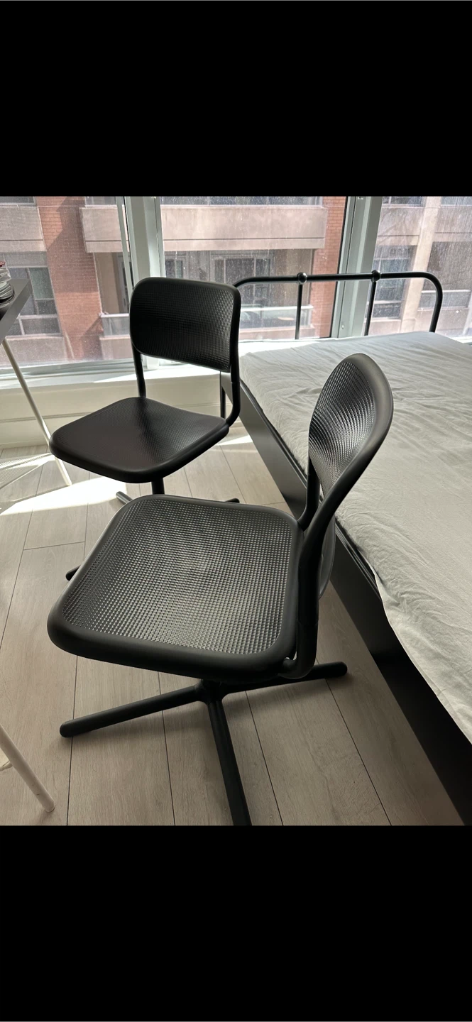 Black Swivel Chairs - Set of 2
