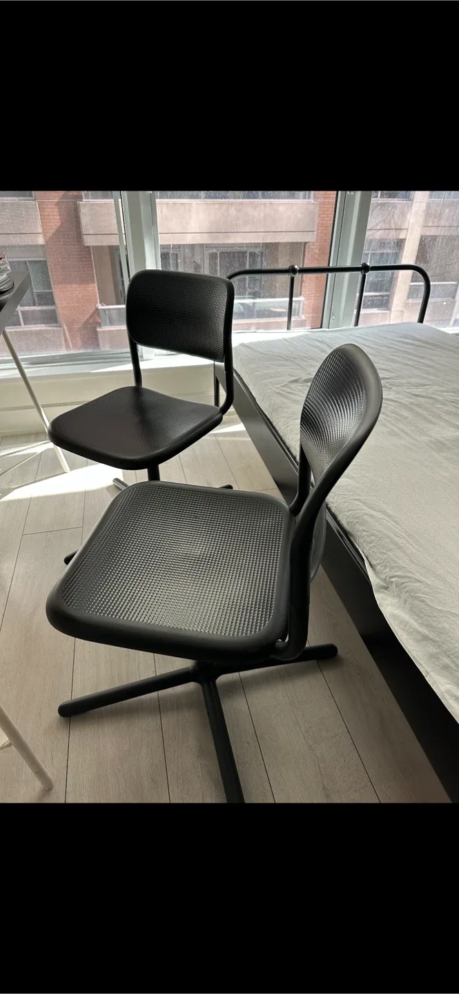 Black Swivel Chairs - Set of 2