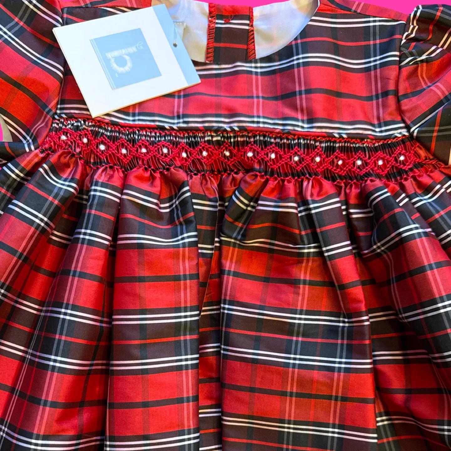NWT Bella Bliss Taffeta Plaid Dress with Bloomer - Size 12M image indicator(3)
