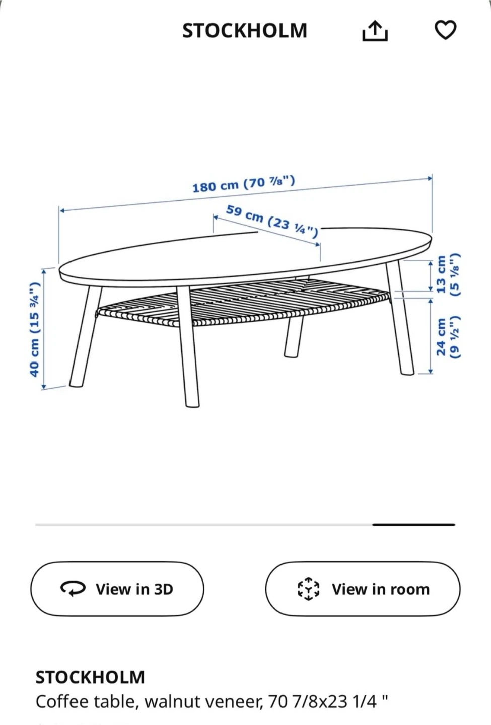 IKEA STOCKHOLM Coffee Table - Walnut Veneer - photo 2