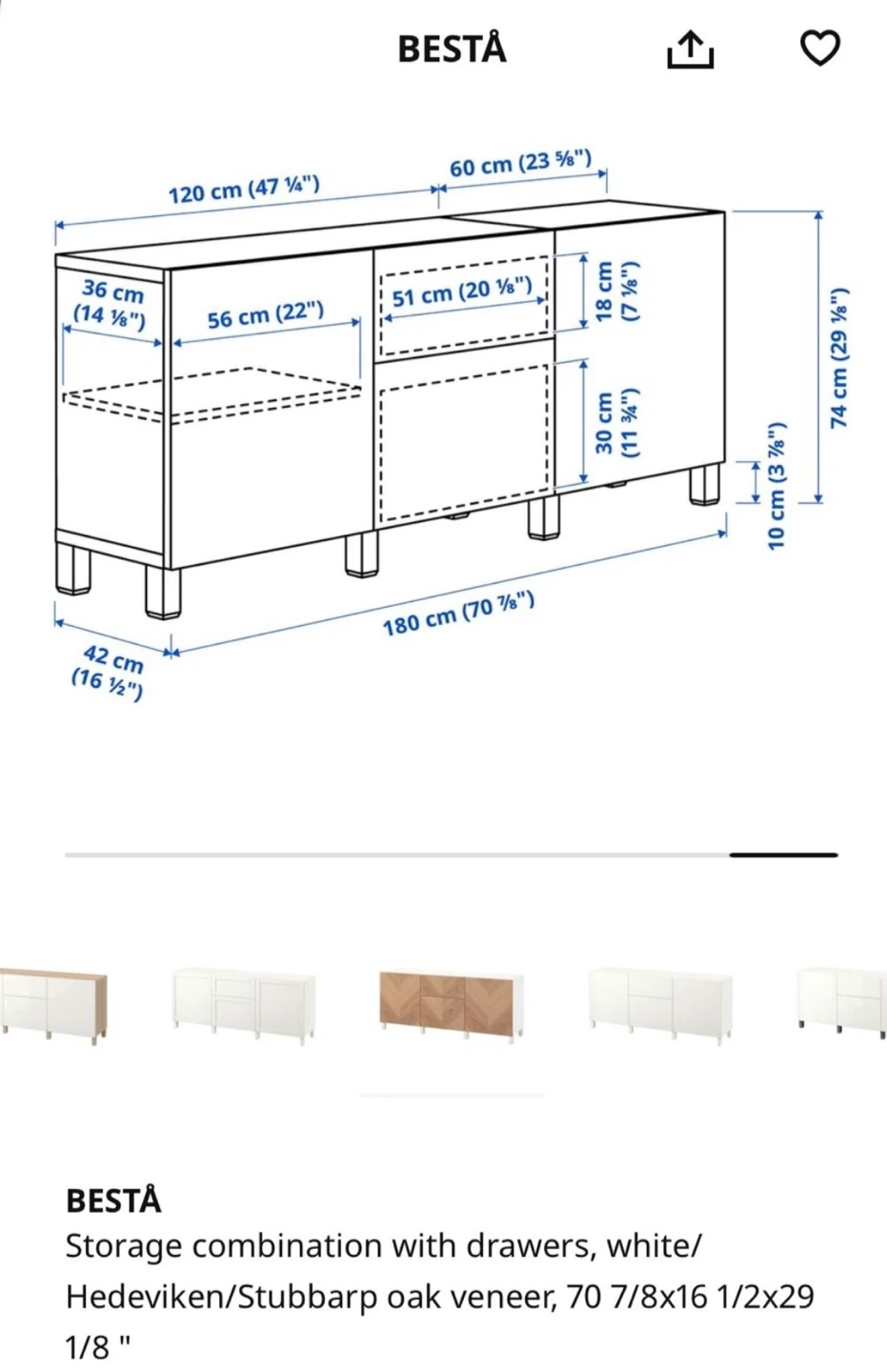 IKEA BESTA Storage Combination - 70 7/8x16 1/2x29"