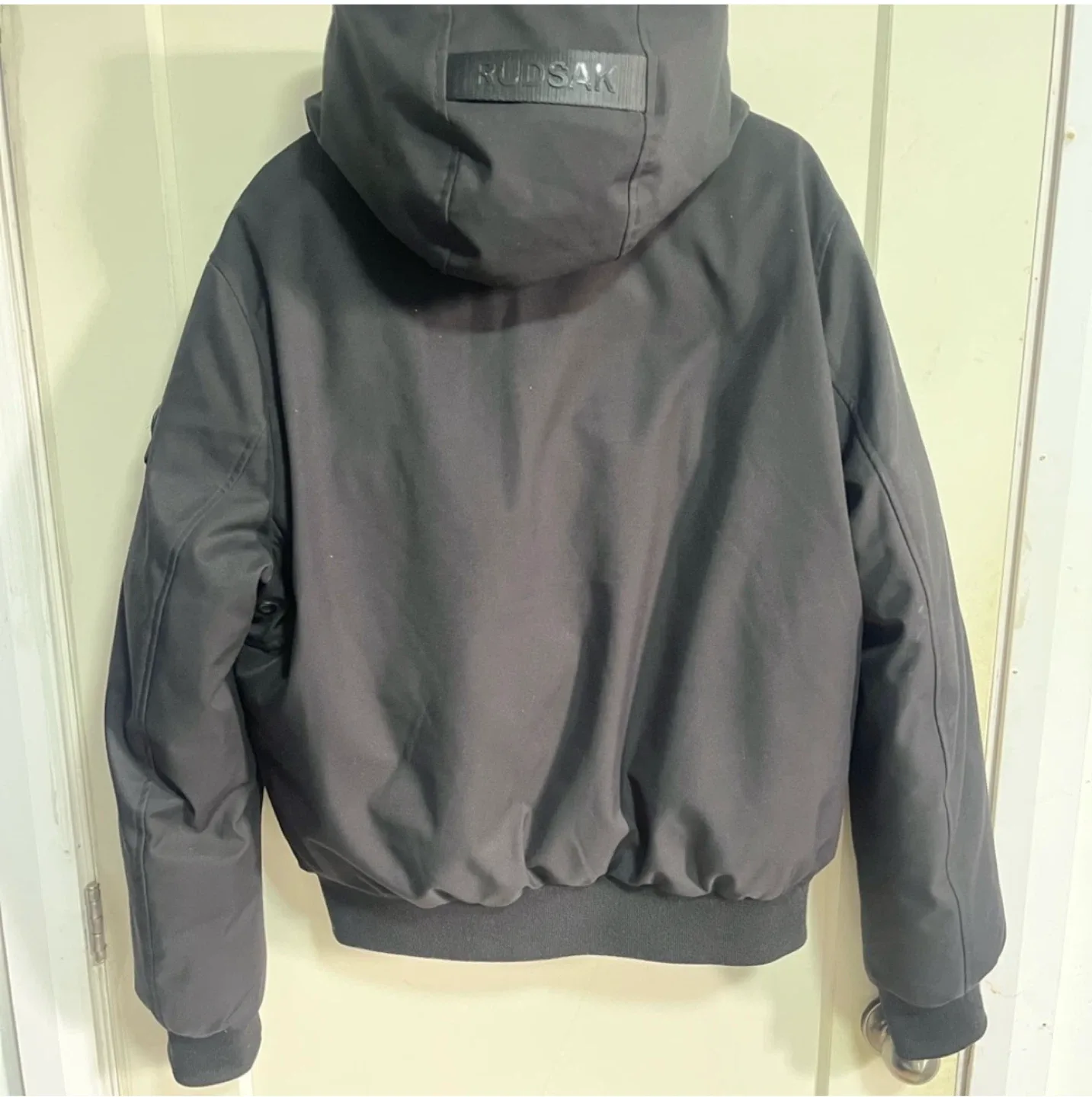 Rudsak black hooded jacket with fur trim. image indicator(3)