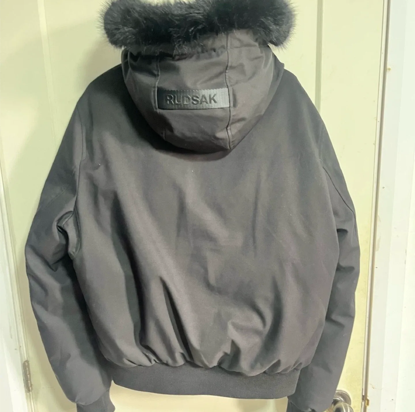 Rudsak black hooded jacket with fur trim. image indicator(2)