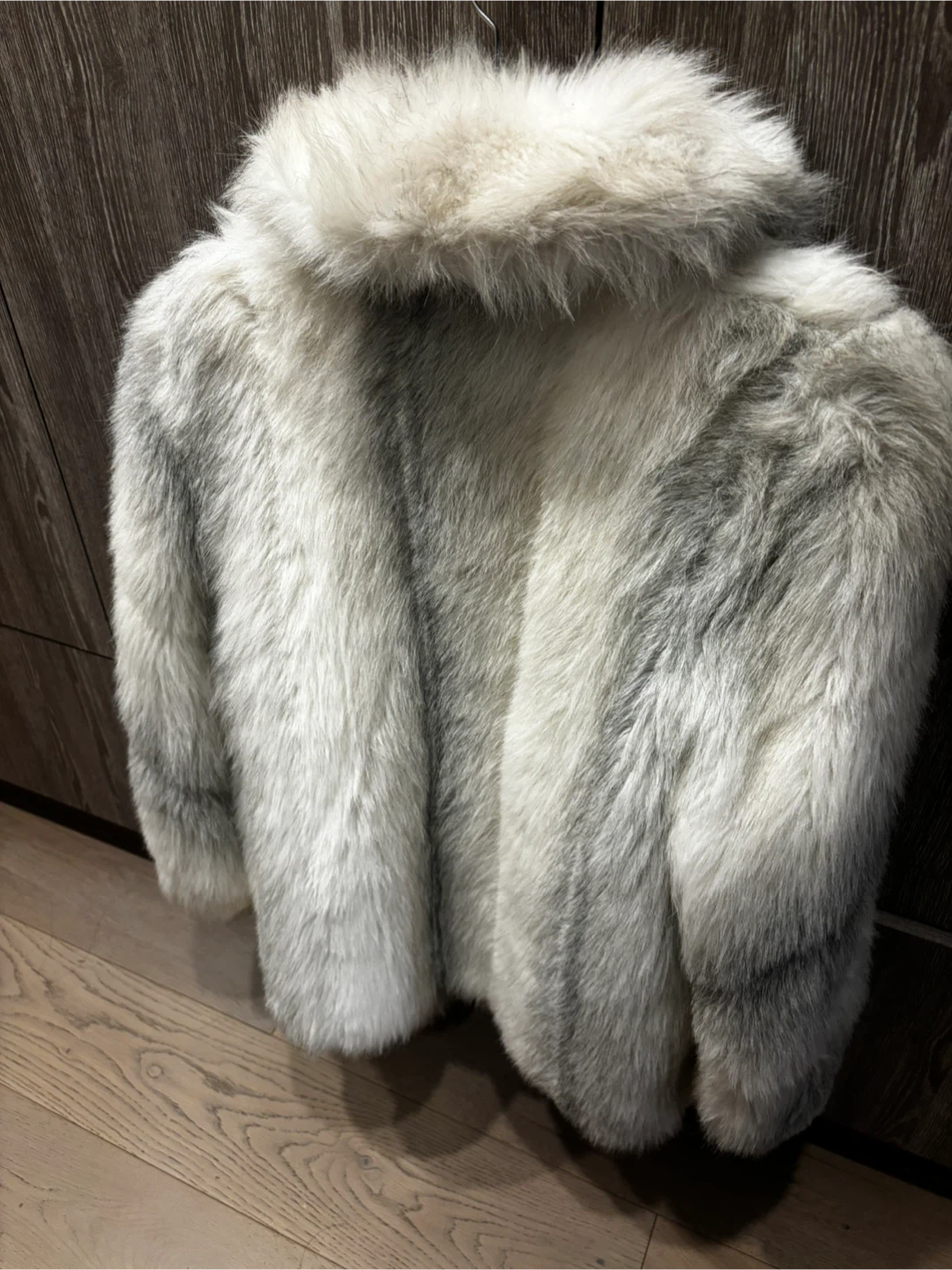 Signature Faux Fur Coat - Ivory/Grey - photo 3