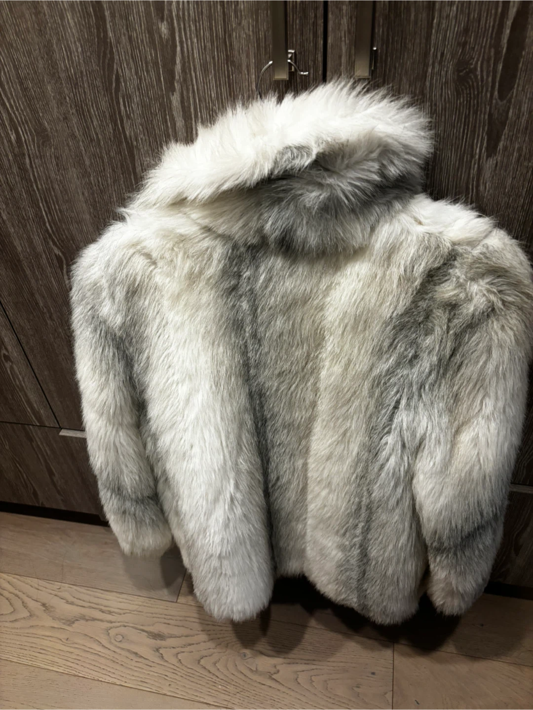 Signature Faux Fur Coat - Ivory/Grey - photo 2