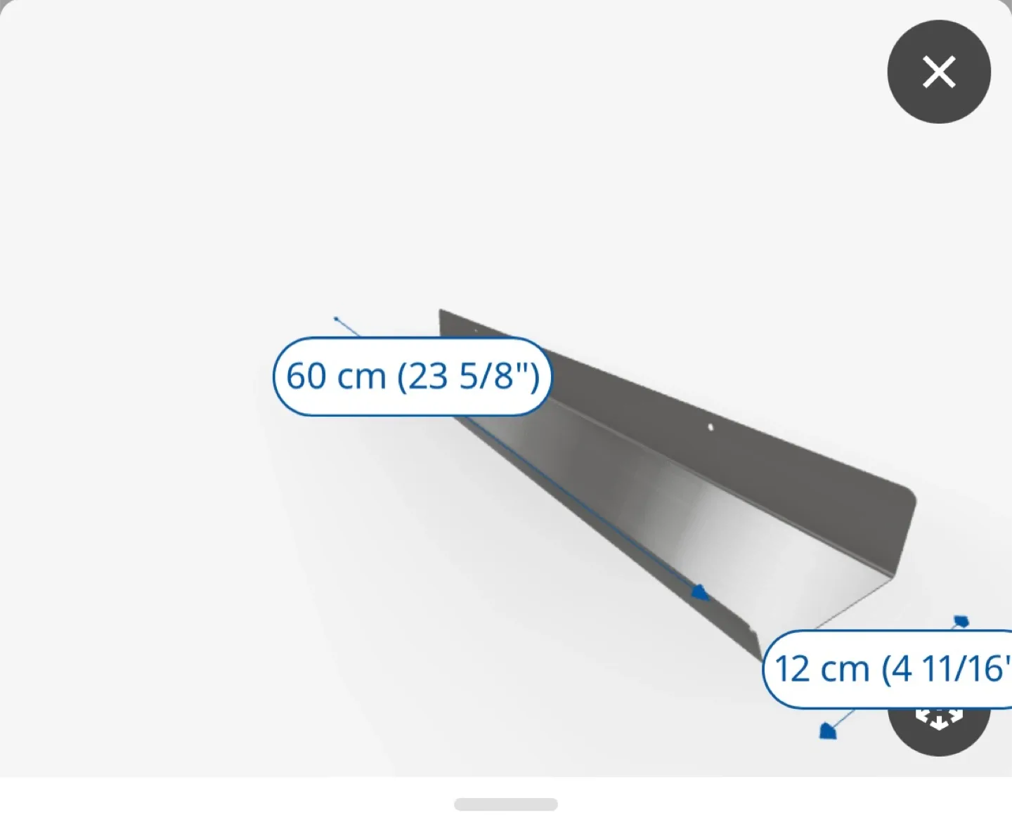 Display shelf, dark gray, 60 cm (23 5/8 ") image indicator(5)