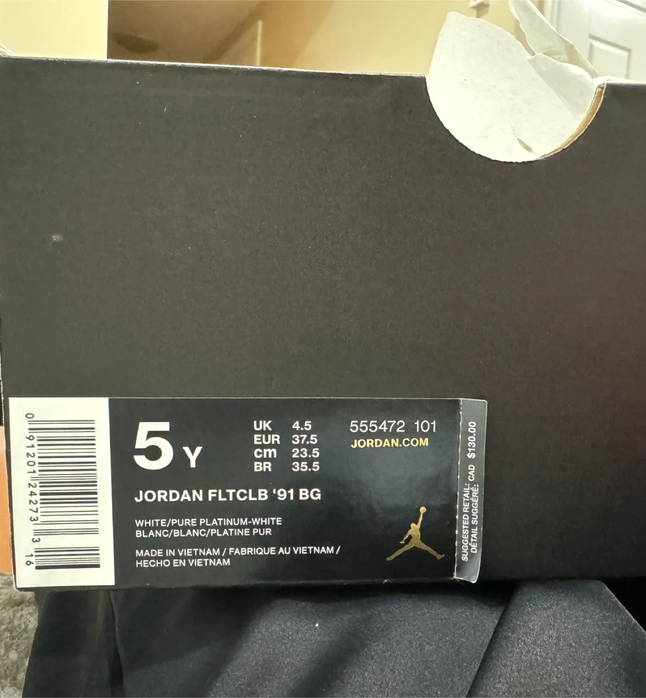 Jordan Fltclb '91 BG White Size 5Y image indicator(5)