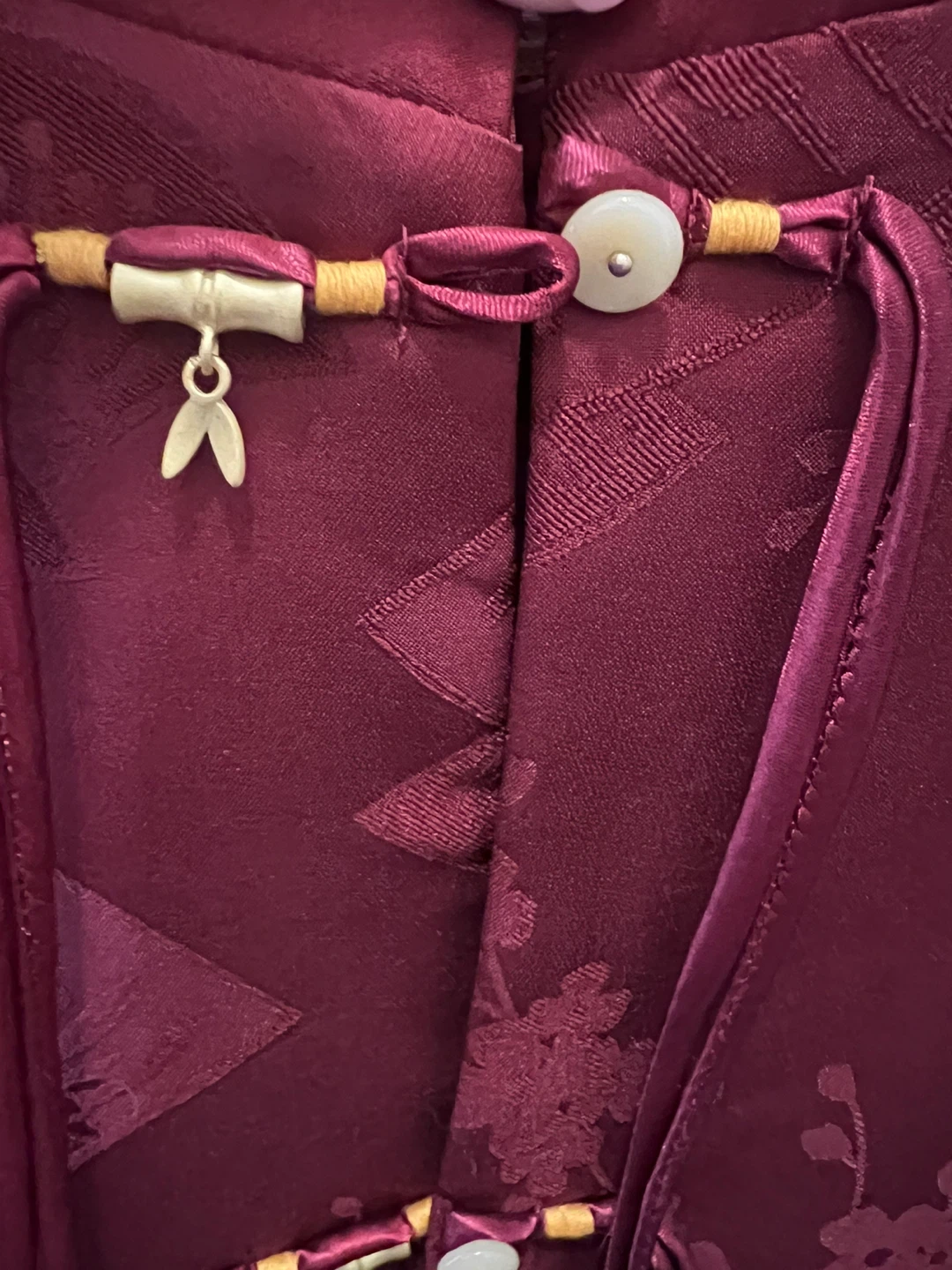 Burgundy Asian Style Vest - Size XL - photo 3