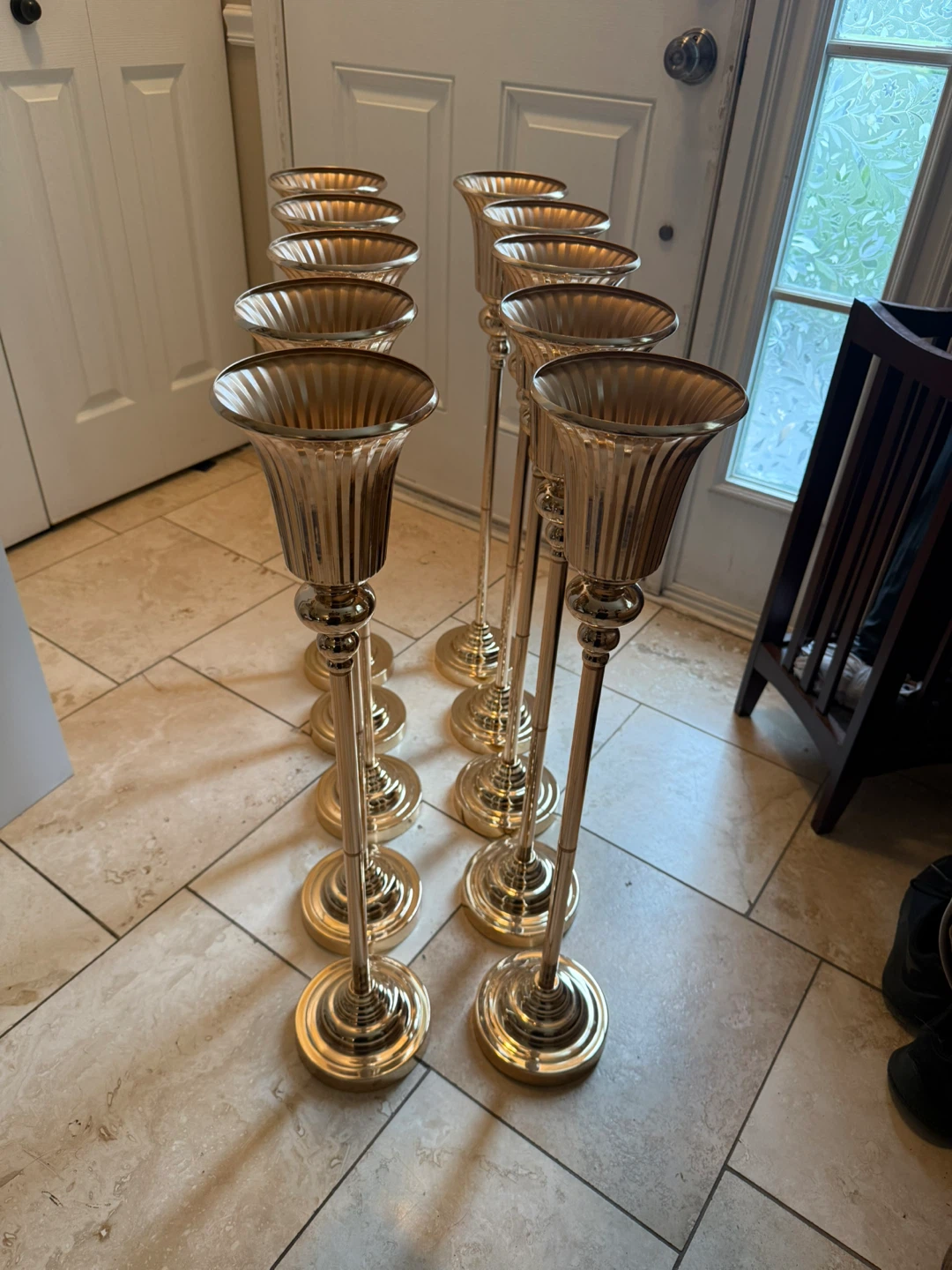 Gold Metal Flower Stand Centerpieces (10) - photo 2