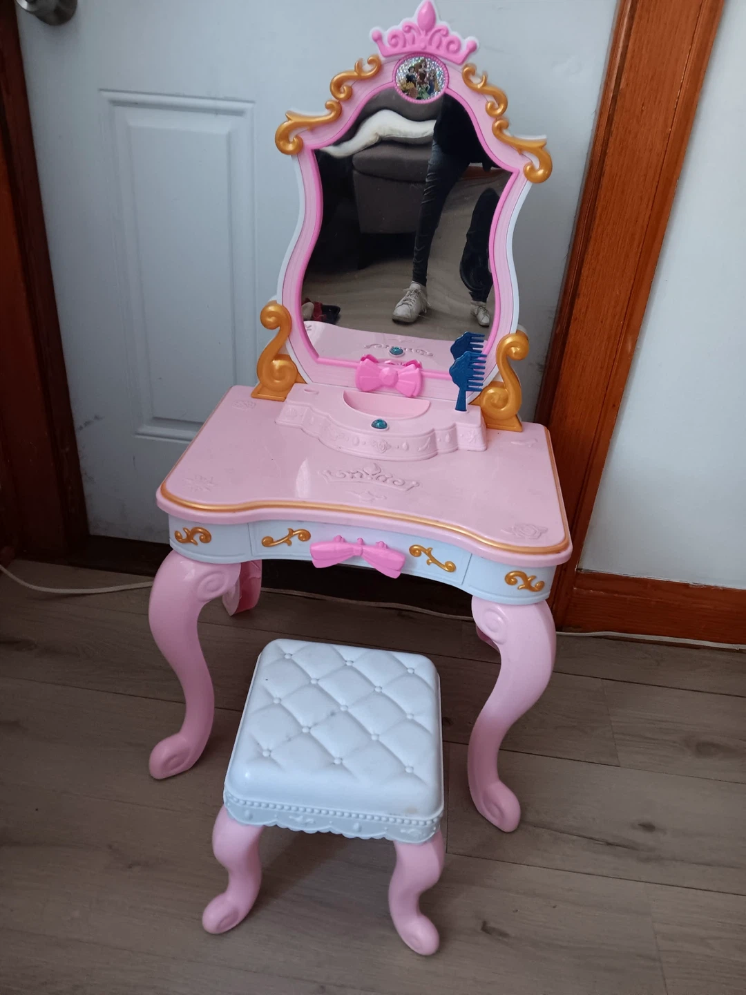Pink Princess Vanity Table with Stool