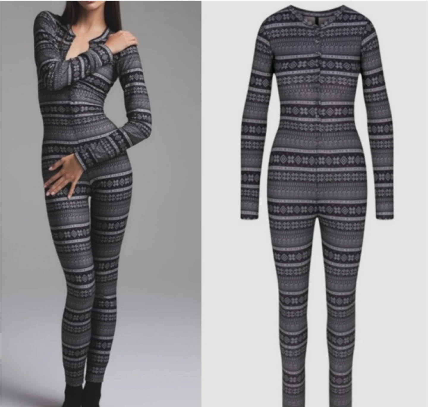 H&M XS Gray Patterned Onesie