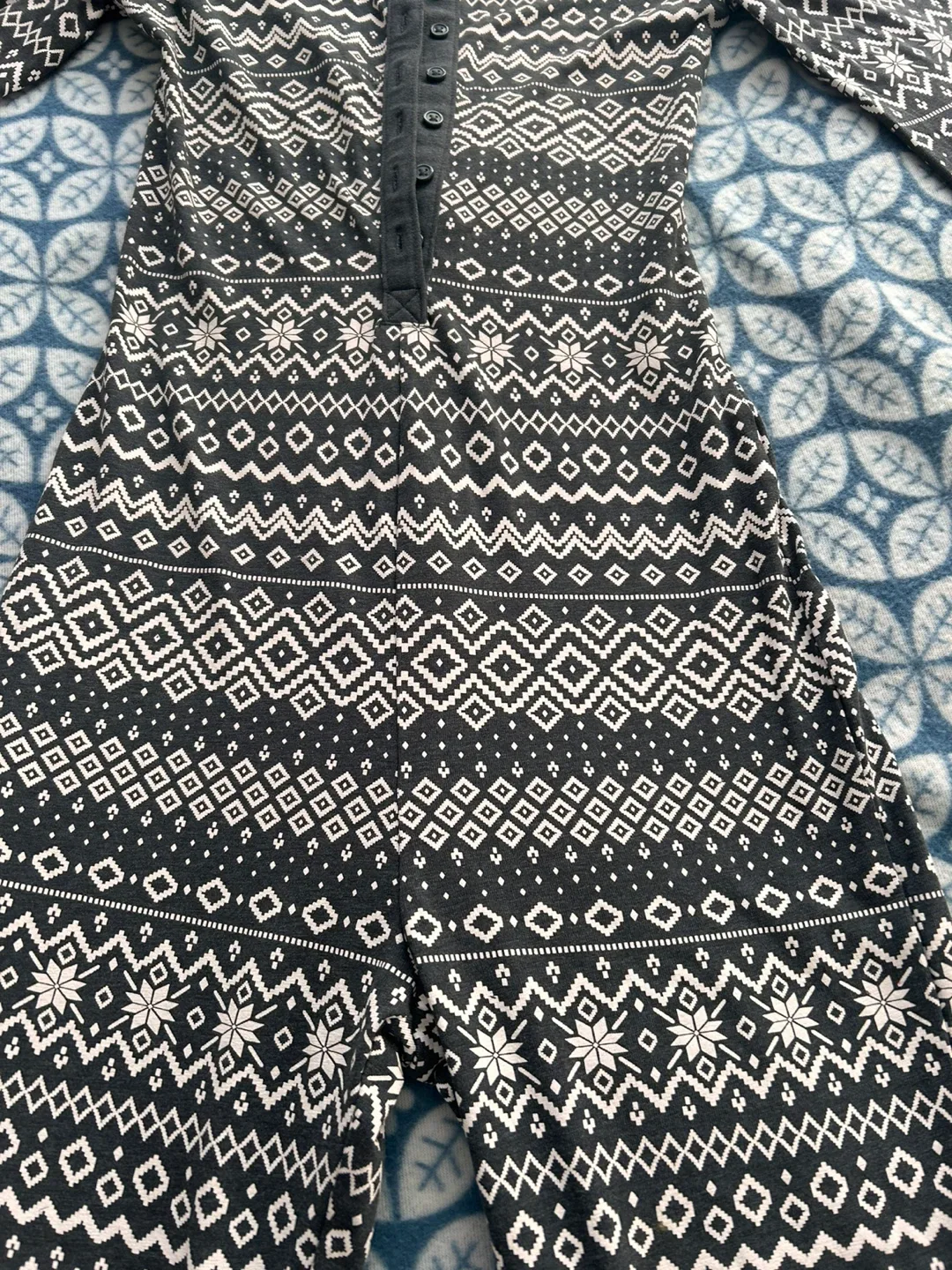 H&M XS Gray Patterned Onesie image indicator(9)