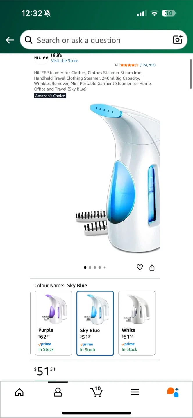 Brand new HiLIFE Steamer for Clothes - Sky Blue