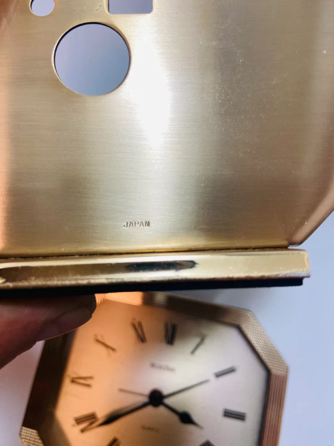 Bulova Quartz Octagon Clock - Gold image indicator(3)