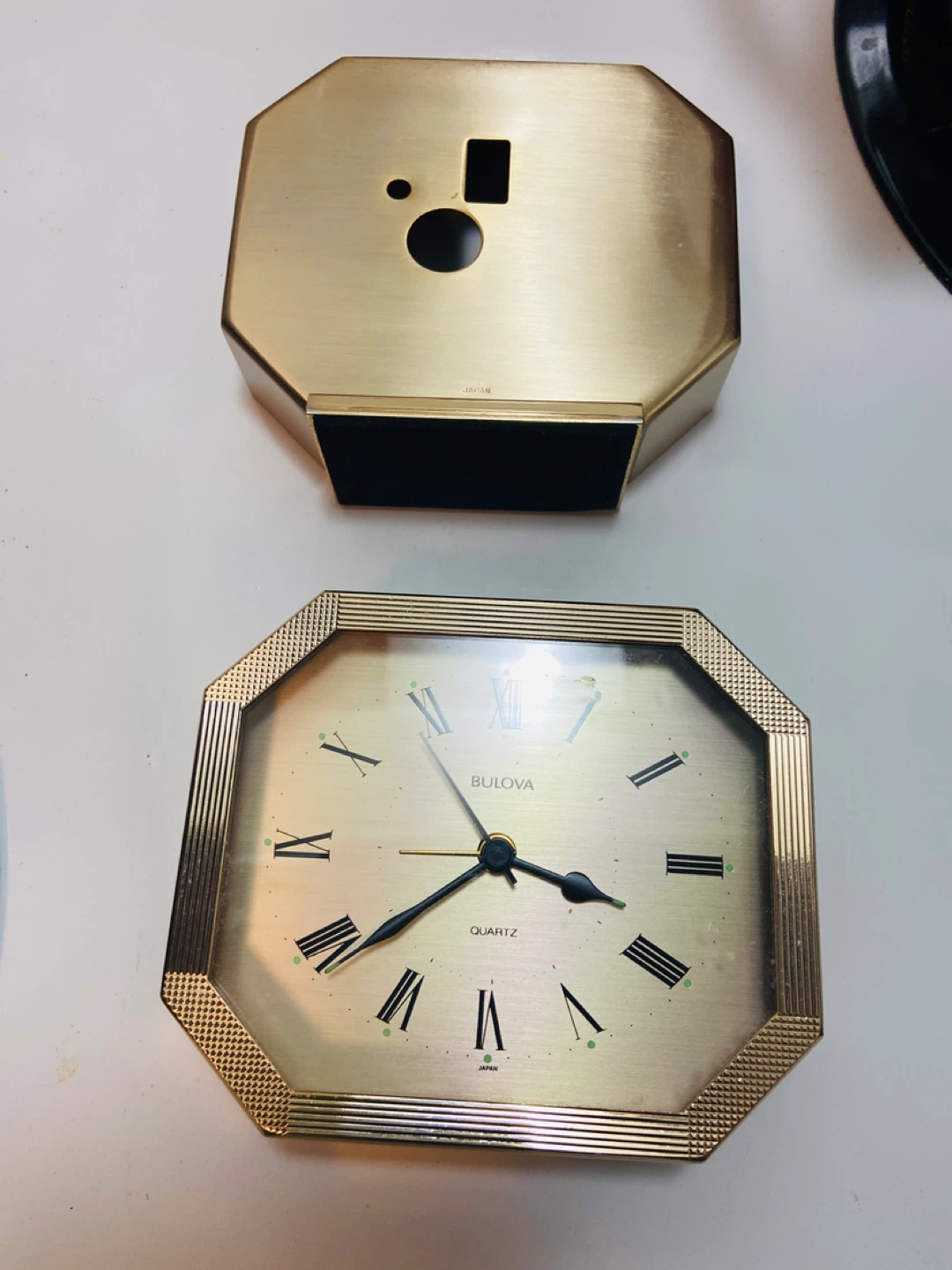 Bulova Quartz Octagon Clock - Gold