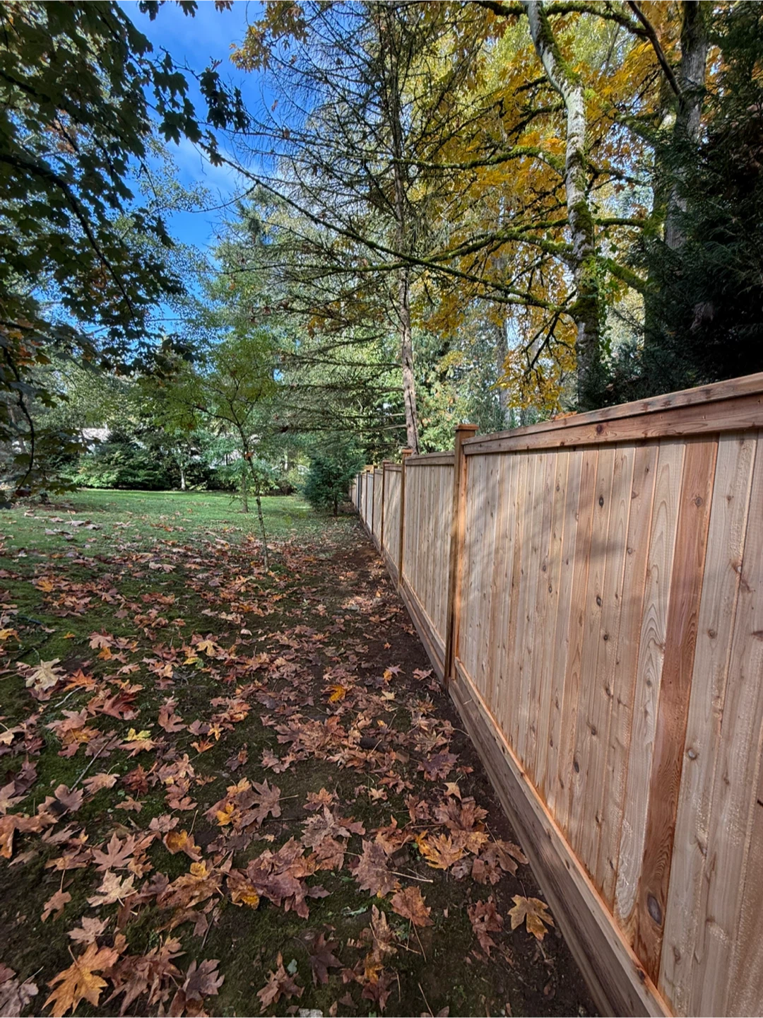 Cedar fence installation