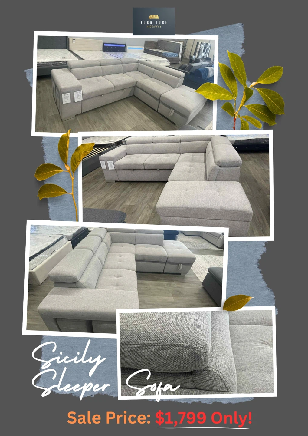 Affordable Sleeper Sofa with Stools and Ottoman 🛋️