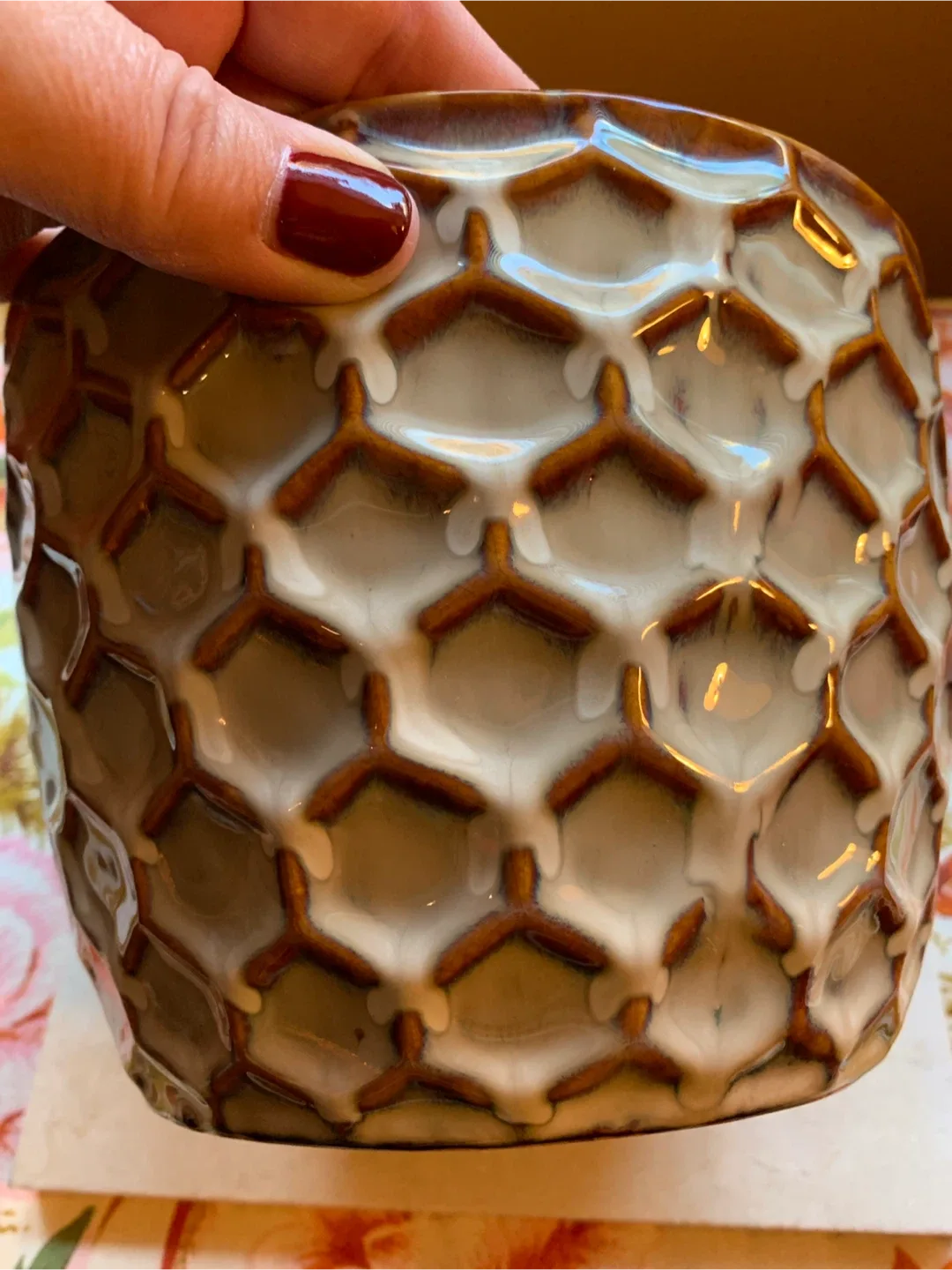 Ceramic Honeycomb Patterned Planter image indicator(4)