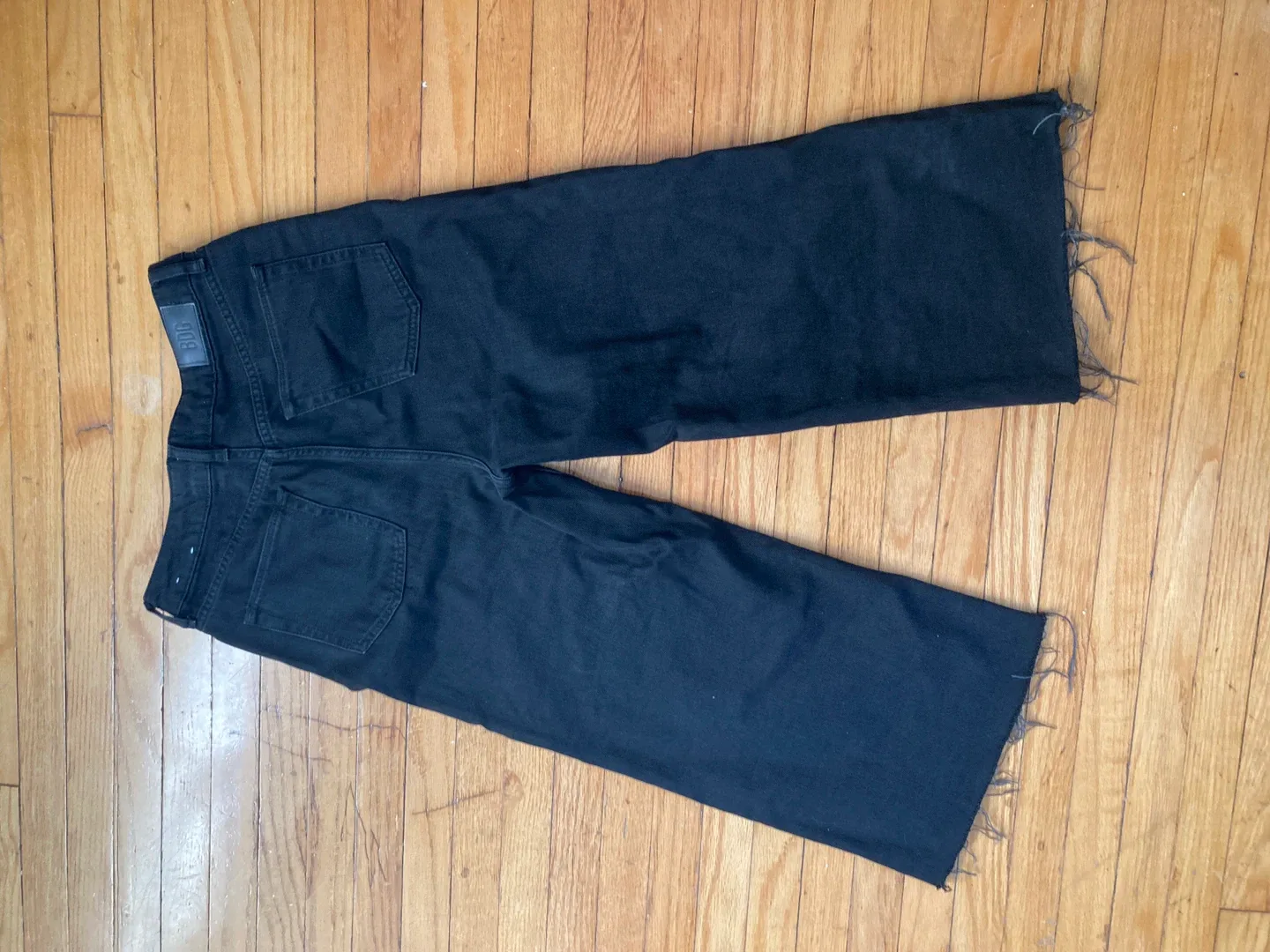 BDG Black Wide Leg Cropped Jeans - Size 28 thumbnail