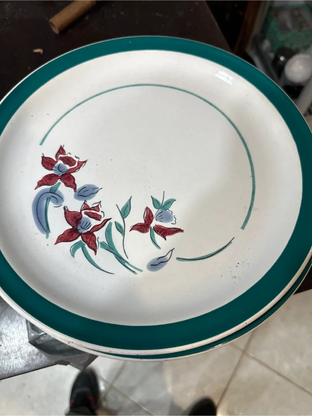 Vintage Floral Dinner Plates