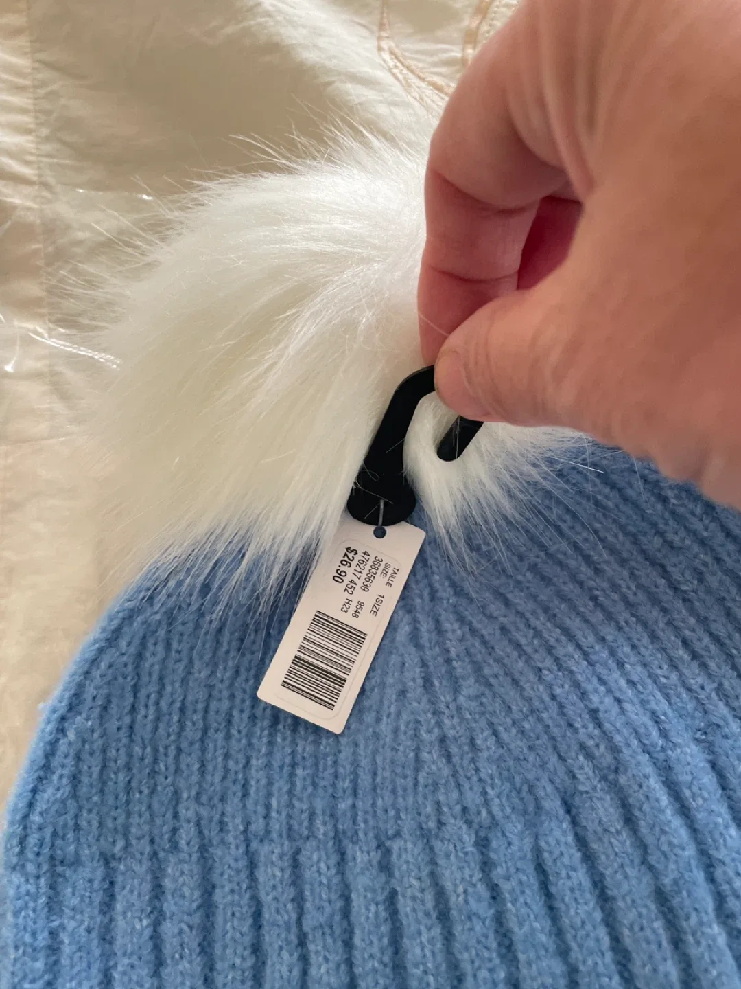 Reitmans Blue Knit Beanie with Pom Pom - New image indicator(2)