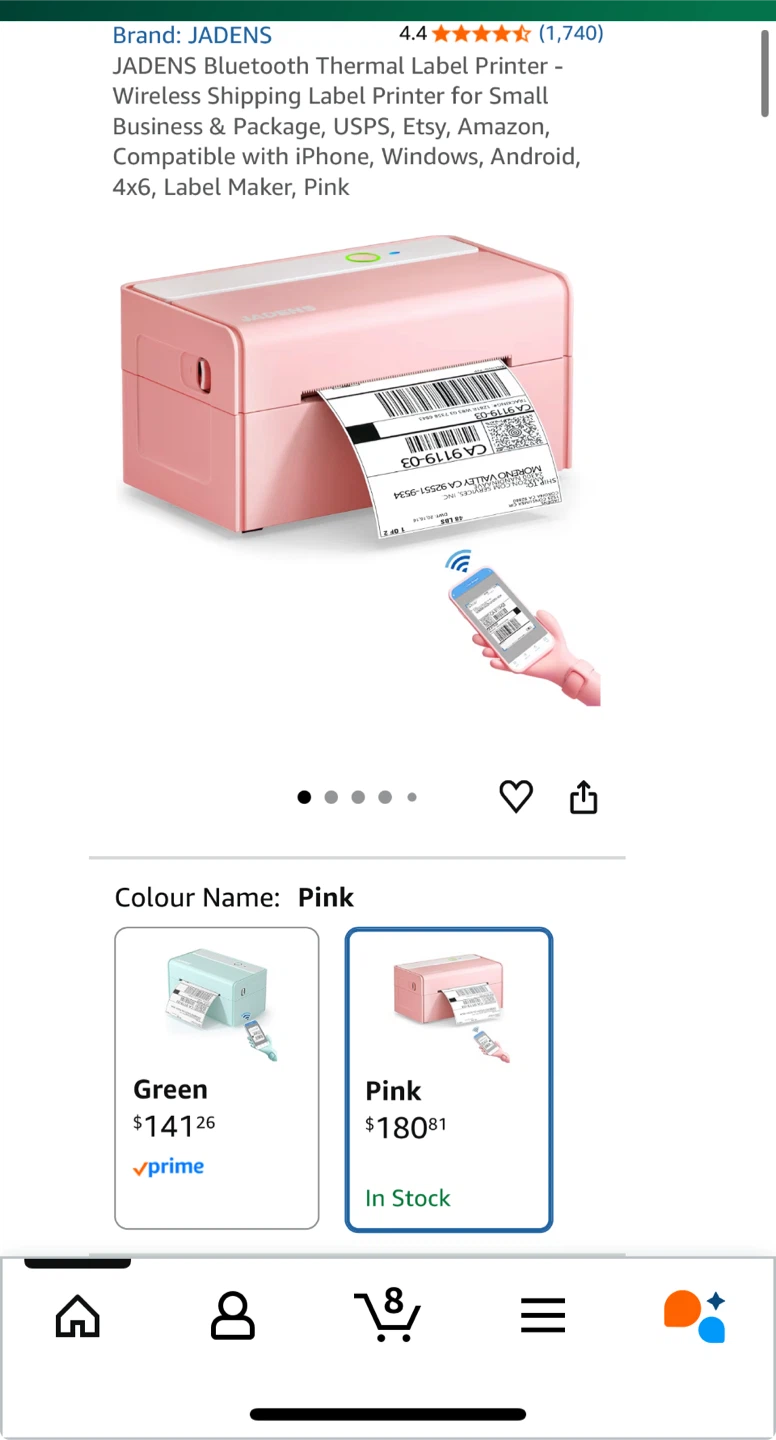 JADENS Bluetooth Thermal Label Printer - Pink