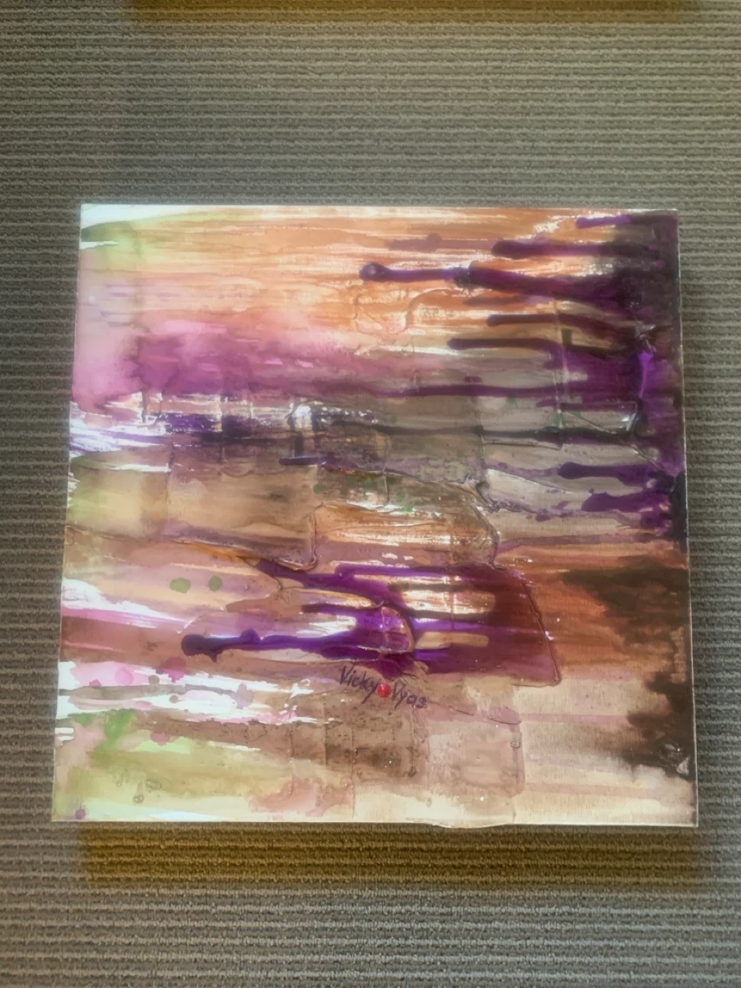 Original Abstract Art Canvases 16”x16” - photo 3
