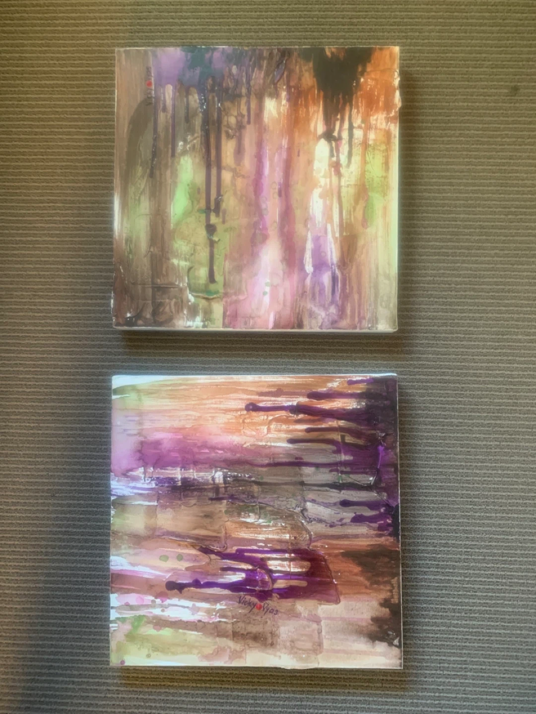 Original Abstract Art Canvases 16”x16”