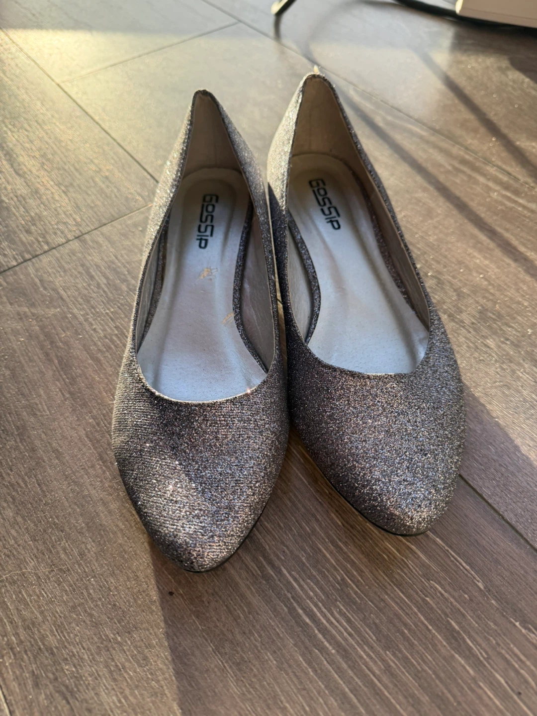 Glittery icy lilac flats✨