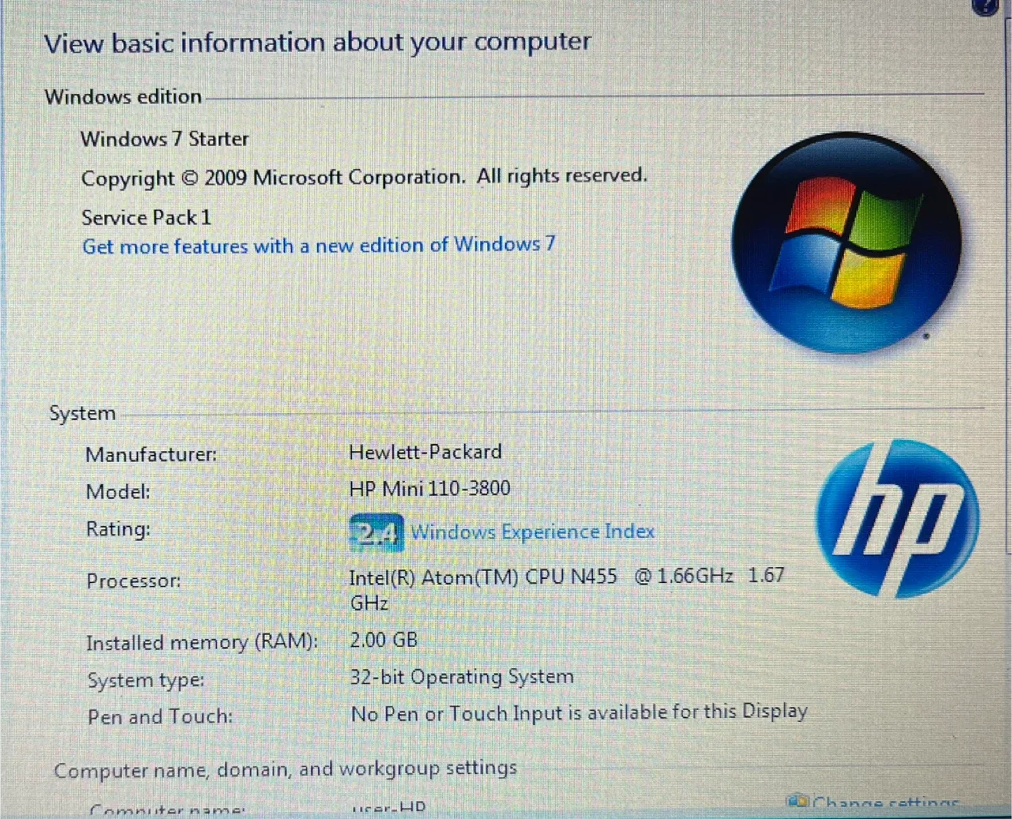 HP Mini 110 Netbook image indicator(3)