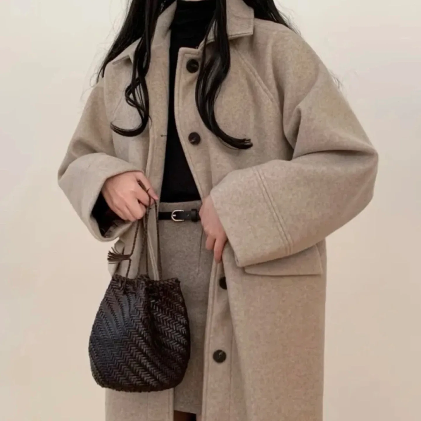 Beige Long Coat s/m image indicator(2)