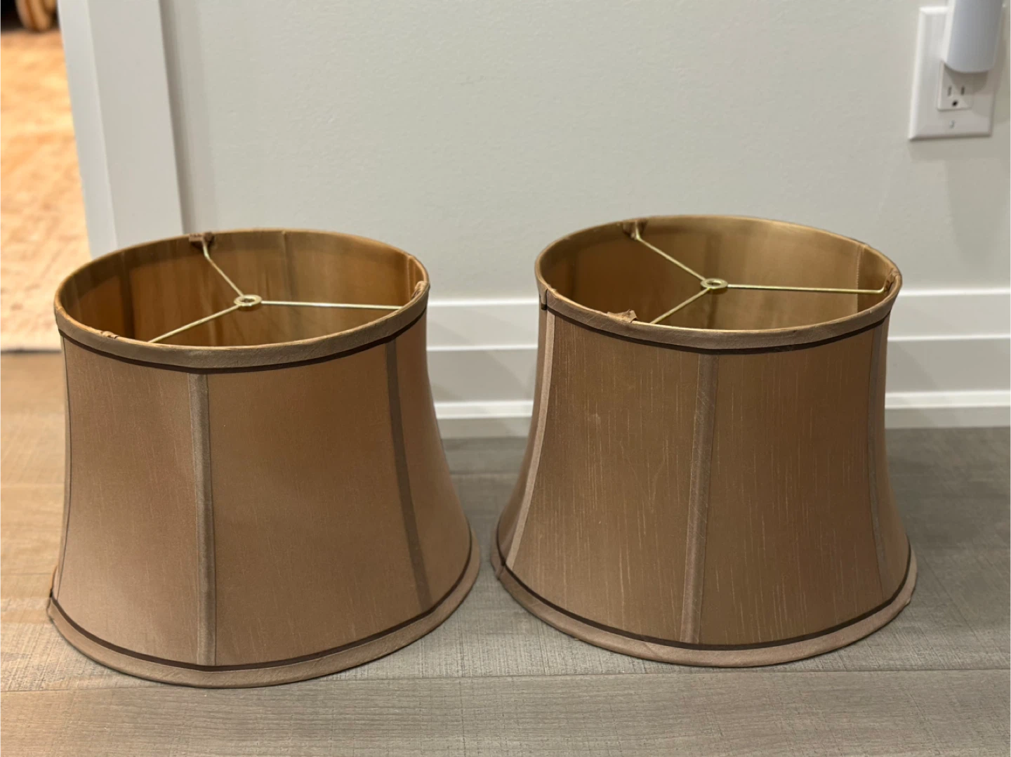 Pair of Brown Lampshades - 11 inch diameter