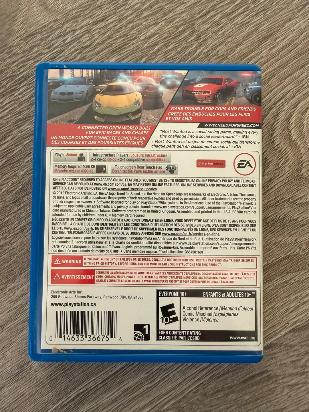 Need for Speed Most Wanted PS Vita Game - photo 2