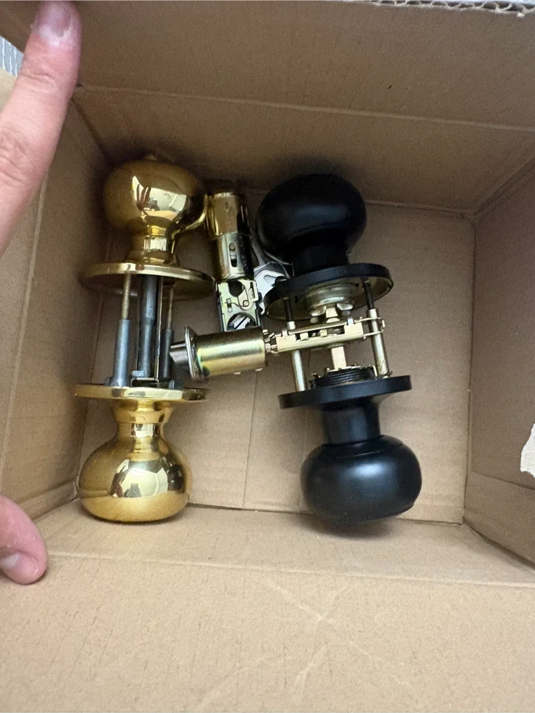 Door Knob Set - Black and Gold