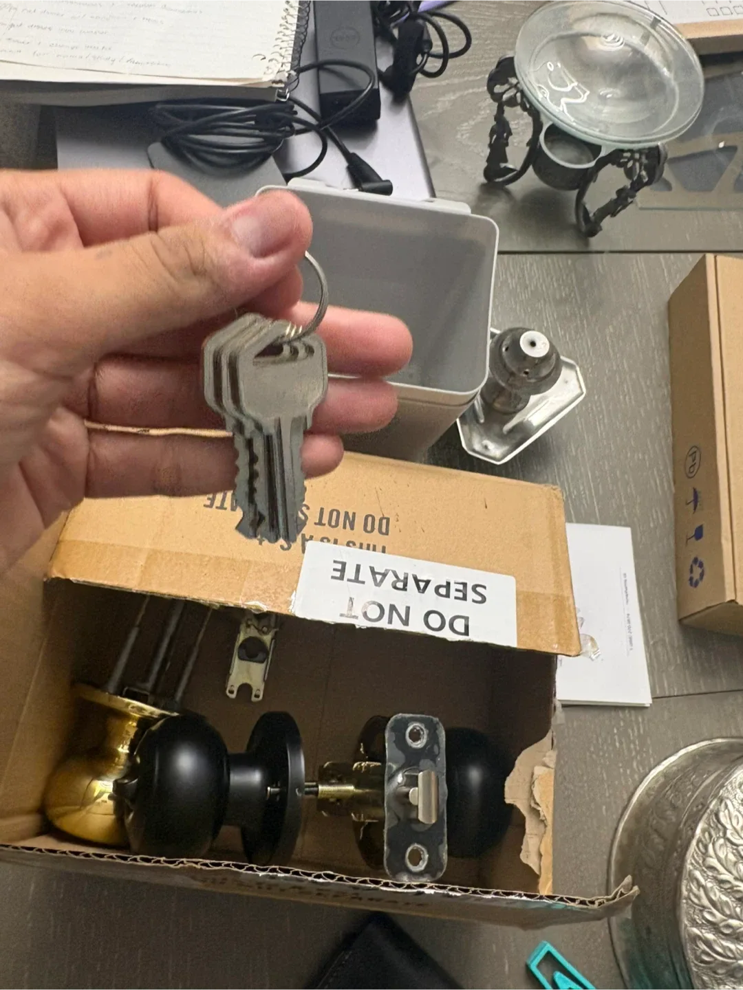 Door Knob Set - Black and Gold image indicator(5)