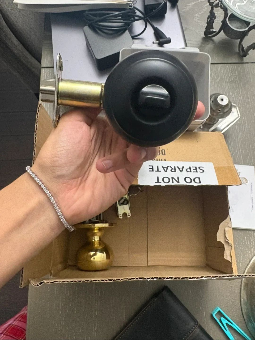 Door Knob Set - Black and Gold image indicator(3)