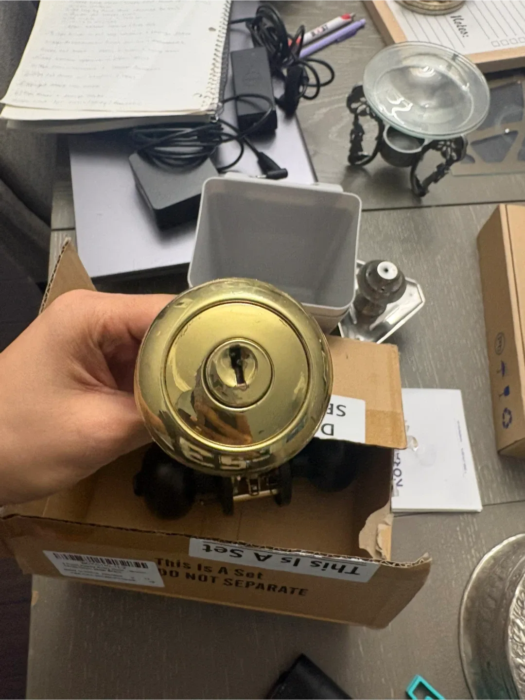 Door Knob Set - Black and Gold image indicator(6)