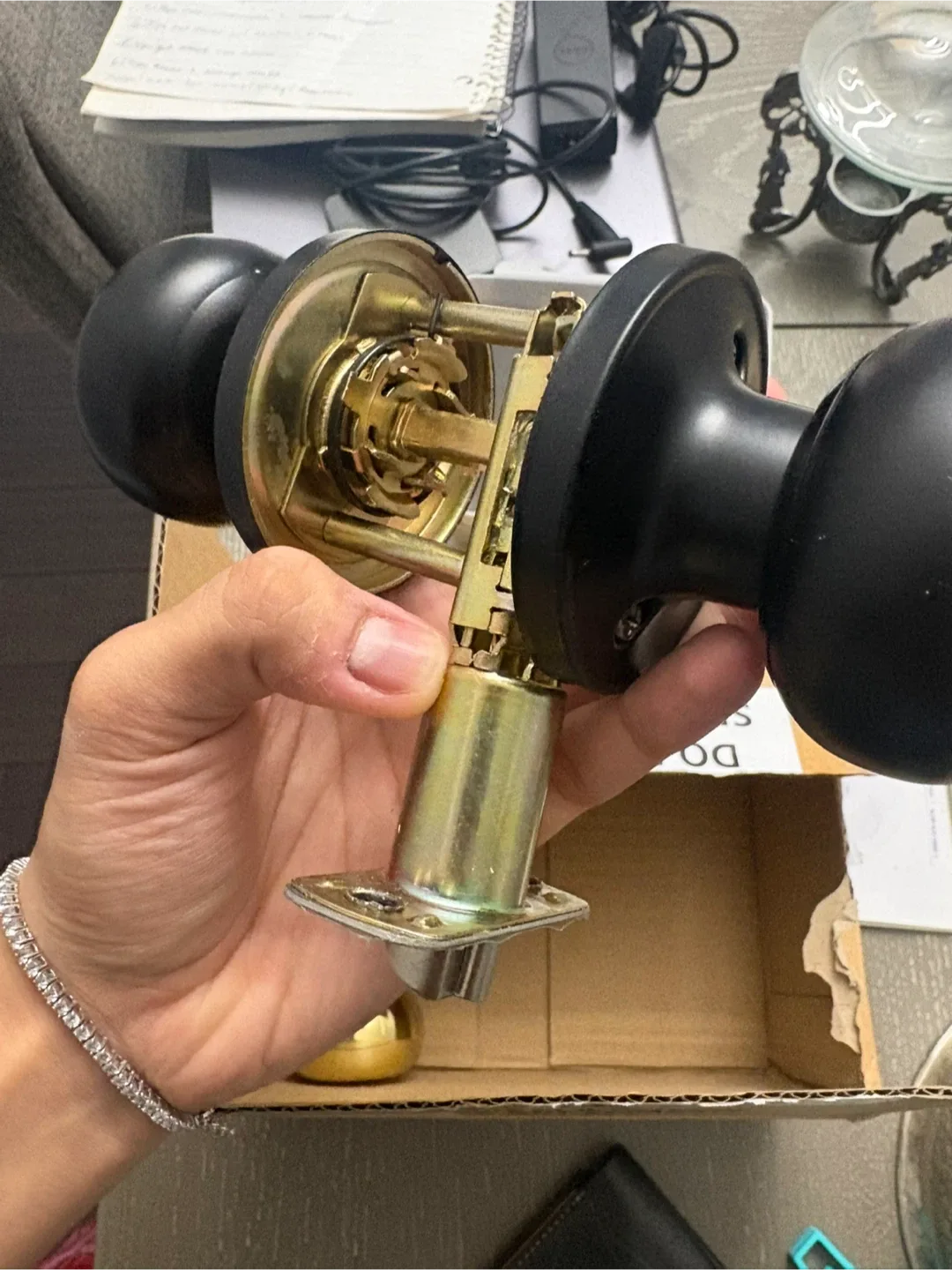 Door Knob Set - Black and Gold image indicator(4)