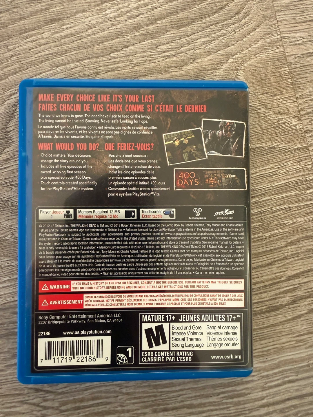 The Walking Dead: The Complete First Season - PS Vita - photo 2