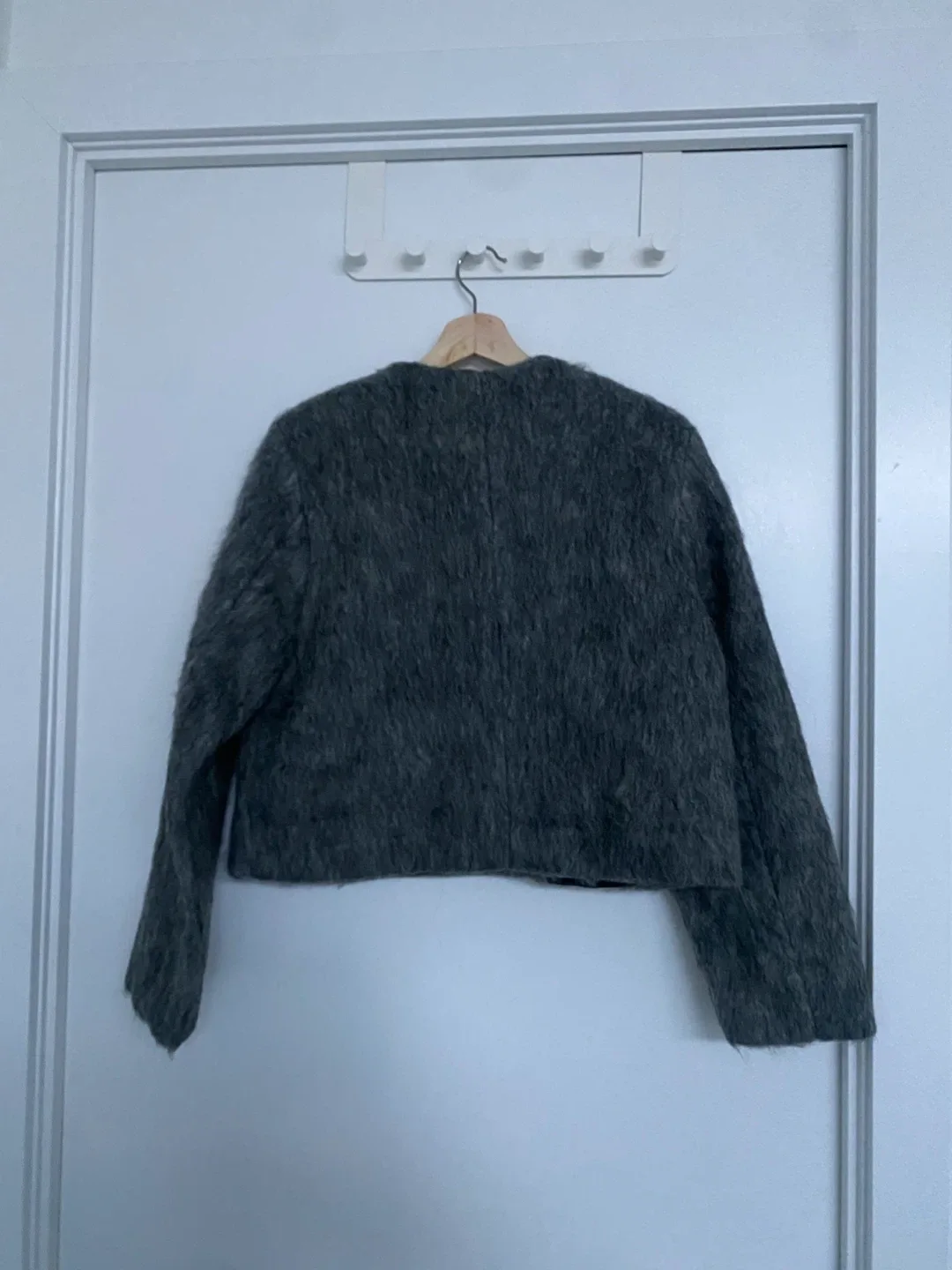 Gray Wool (63%) Blend Cropped Jacket image indicator(5)