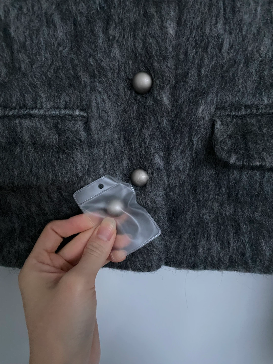 Gray Wool (63%) Blend Cropped Jacket - photo 4