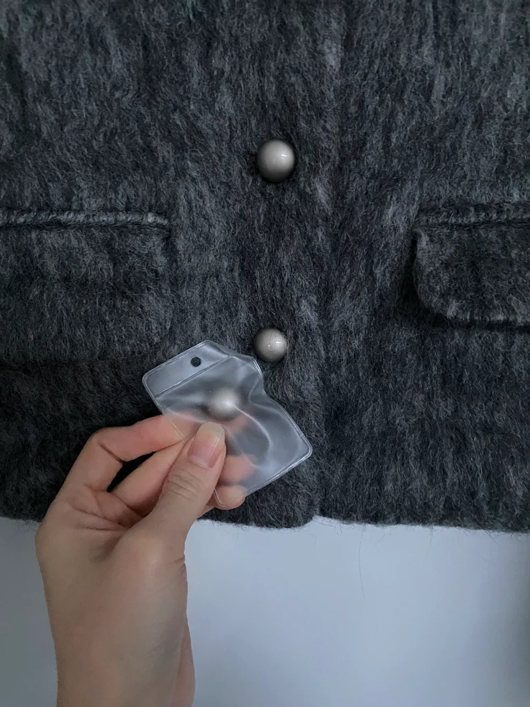 Gray Wool (63%) Blend Cropped Jacket image indicator(4)