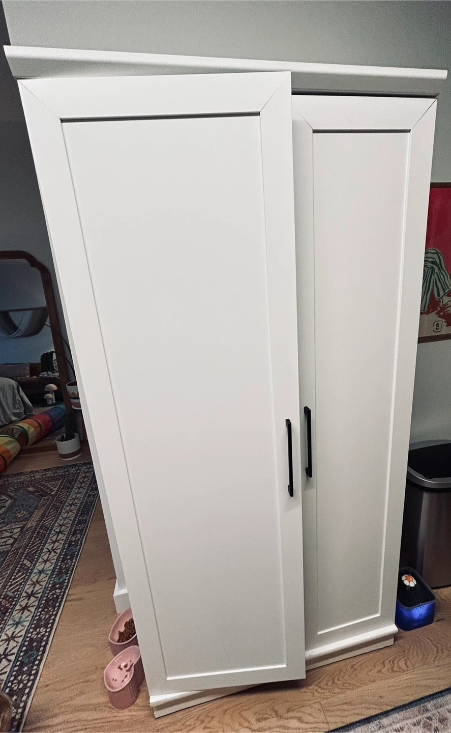 White Closet storage with shelves