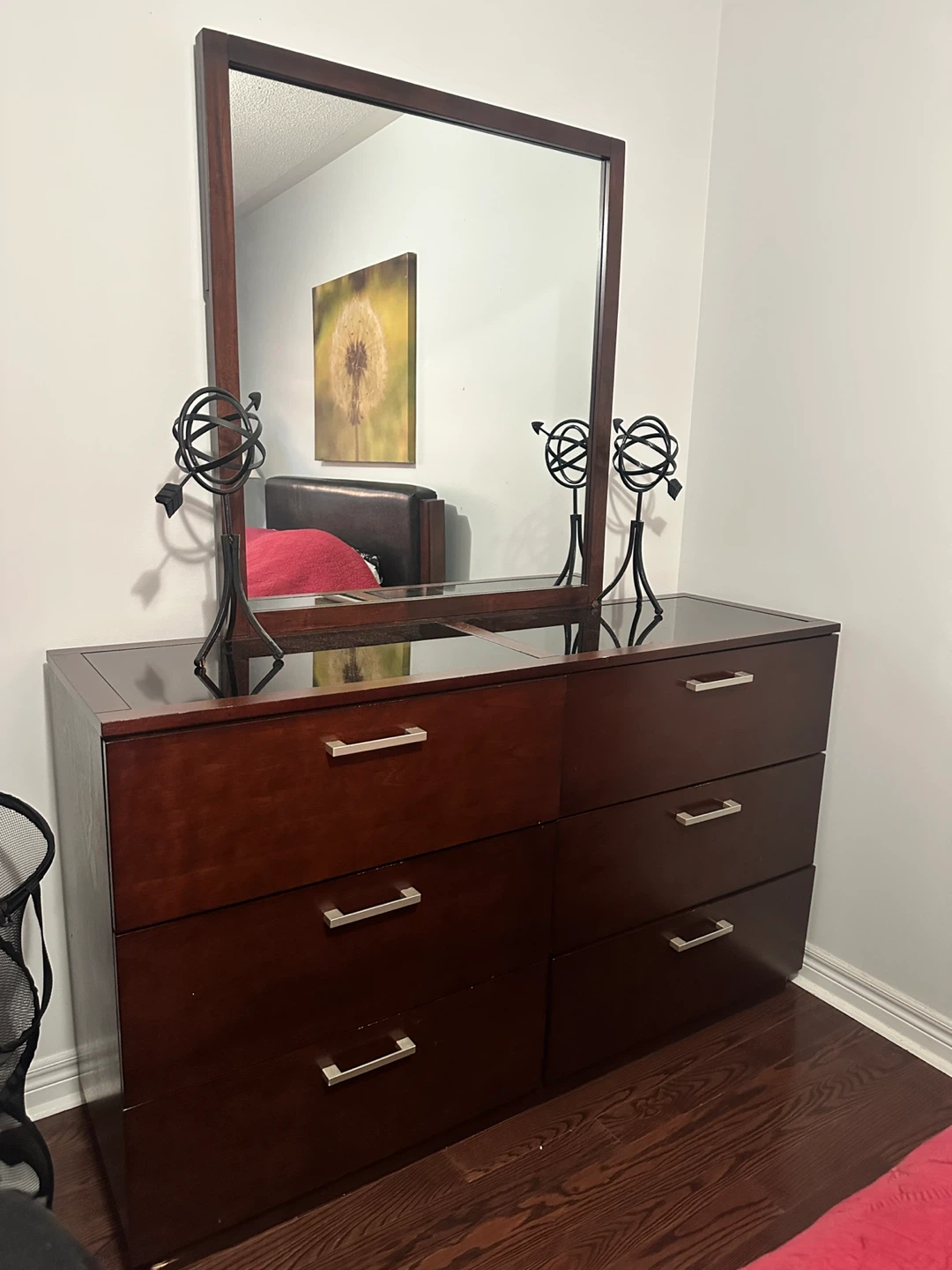 Dresser with Mirror - Brown