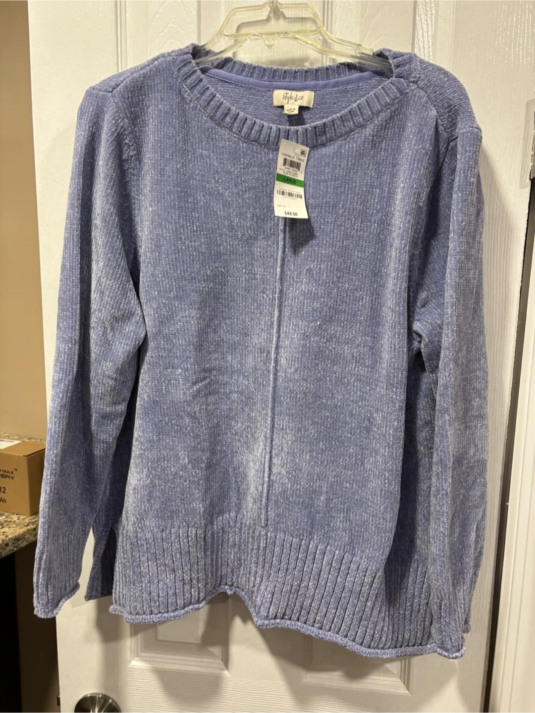 Style & Co Blue Hyacinth Chenille Table Sweater - L - photo 2