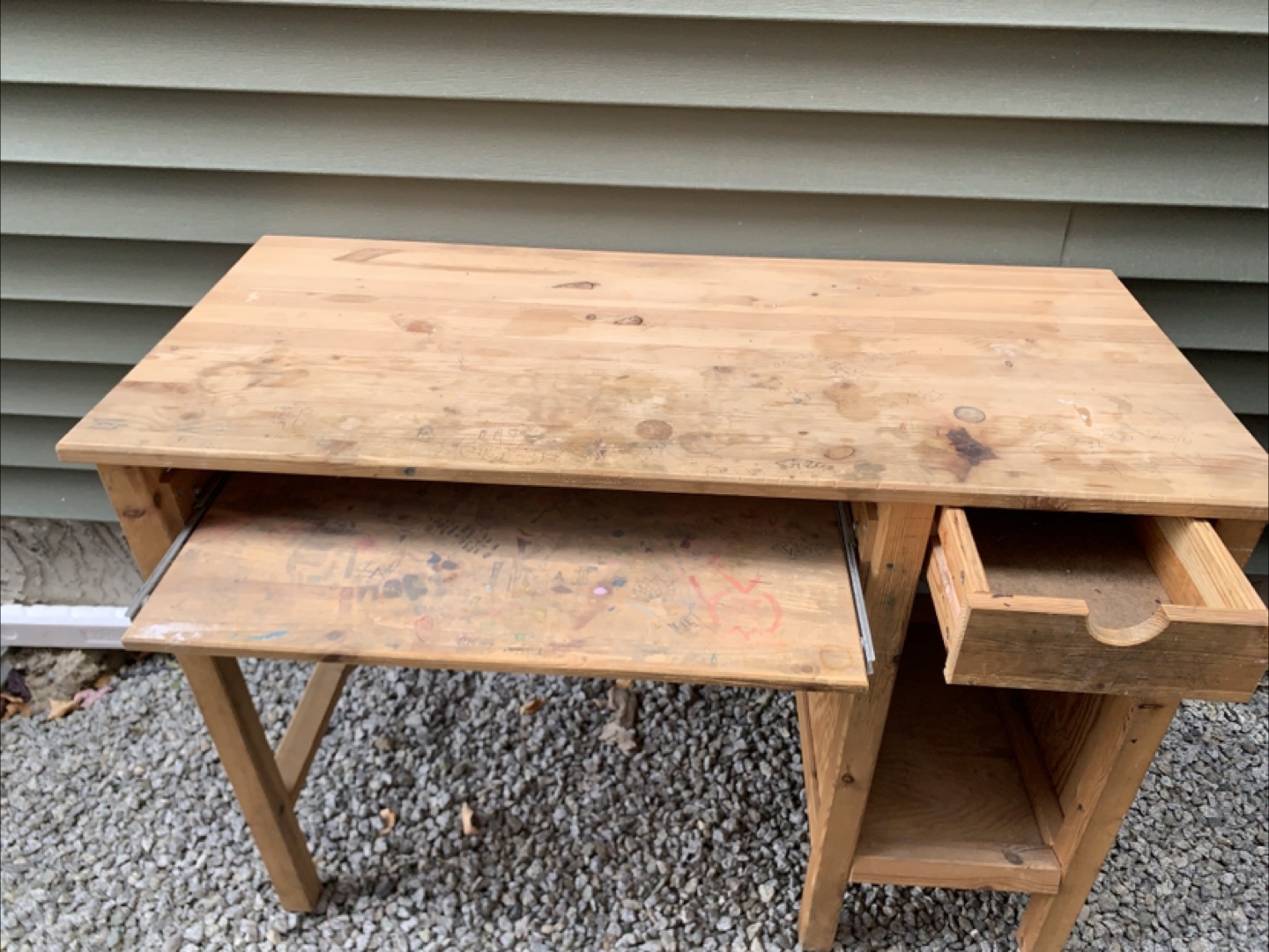 Wooden Desk with Keyboard Tray - photo 3