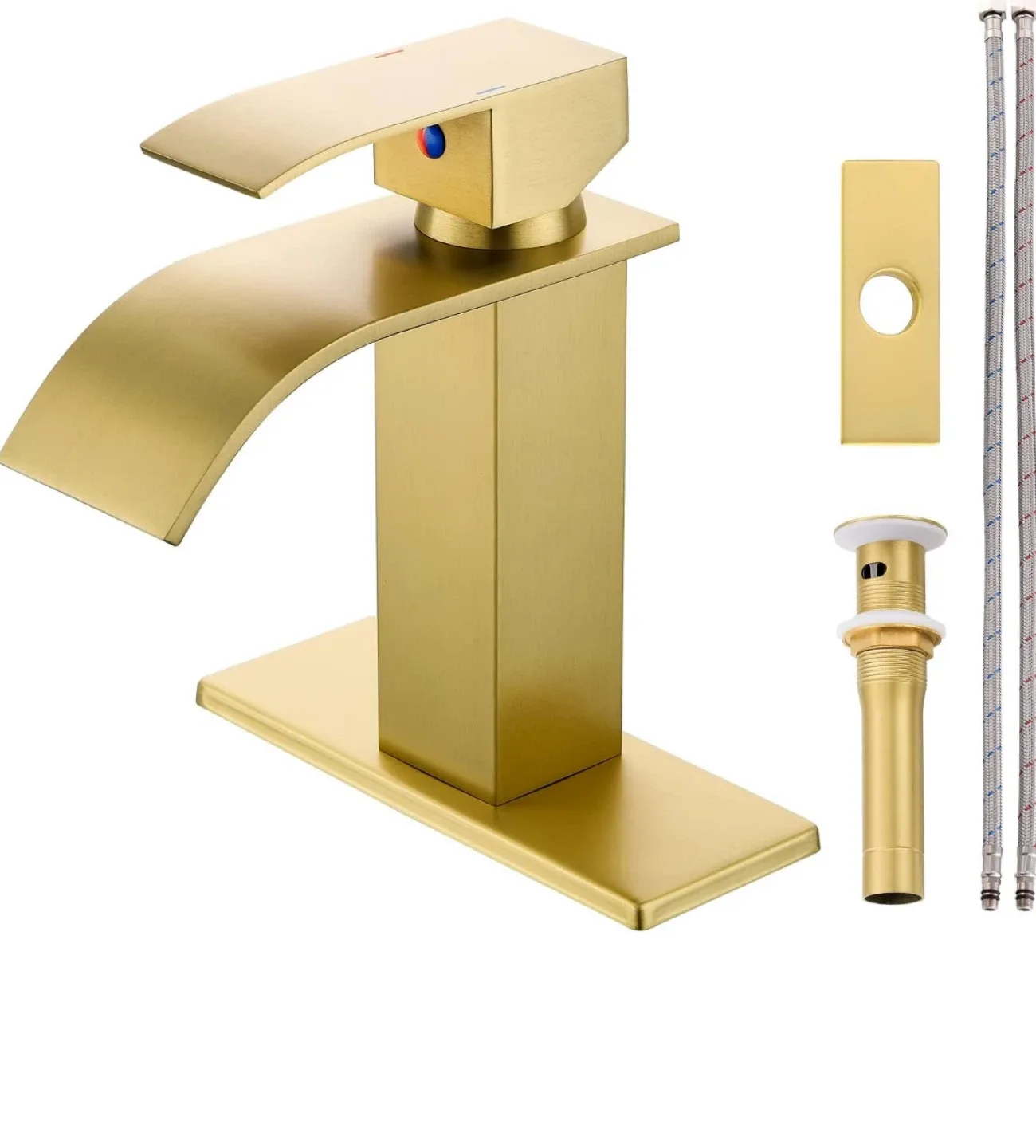 Waterfall Spout Bathroom Faucet - Gold Finish image indicator(7)