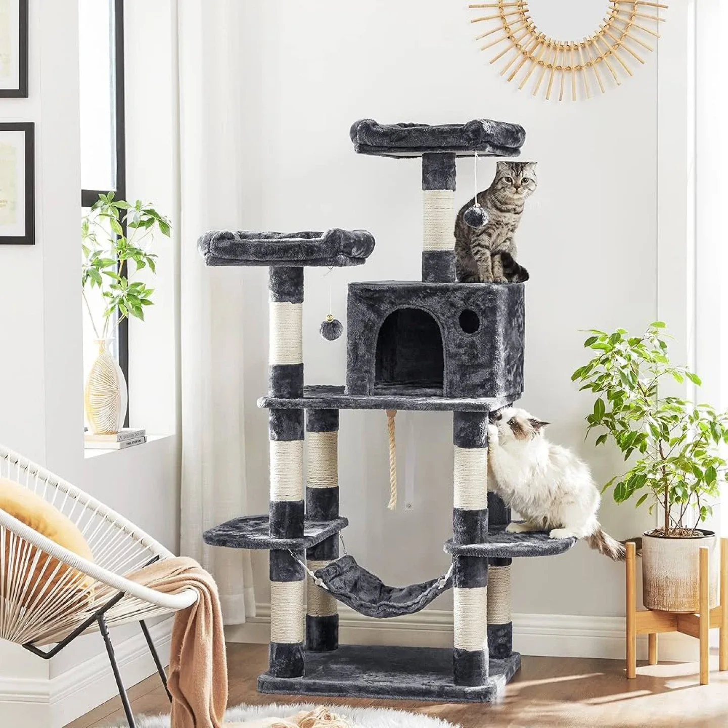 Feandrea Cat Tree Condo - Grey image indicator(3)
