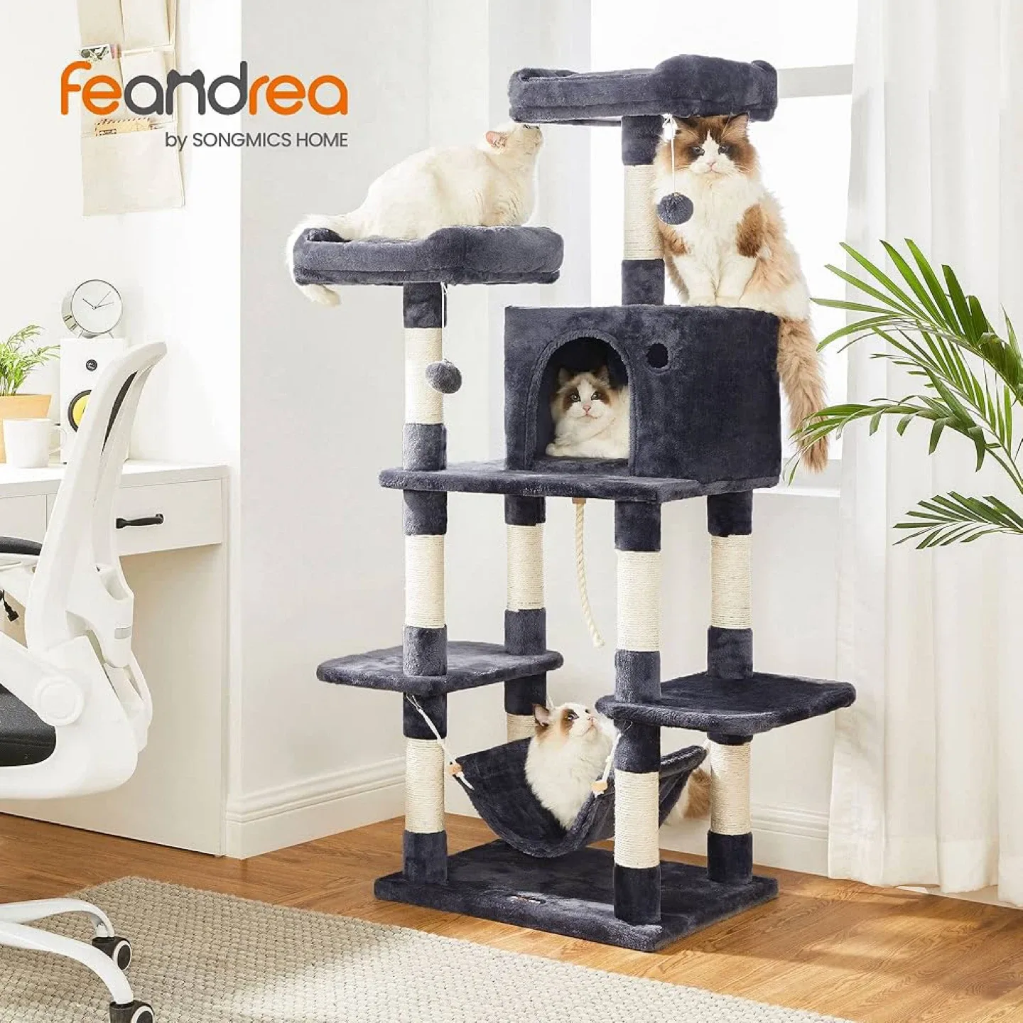 Feandrea Cat Tree Condo - Grey image indicator(2)